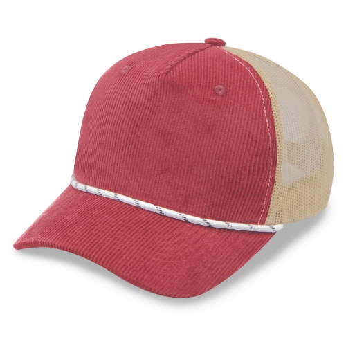 7539 DC CAPS 5 Panels Corduroy Rope Trucker Cap 